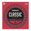 3 סטים מיתרים לגיטרה קלאסית דדריו - Daddario EJ27N-3D Student Nylon Normal Tension 3Pack