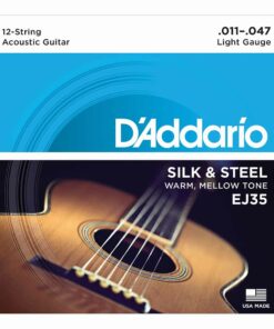 מיתרים לגיטרה 12 אקוסטית דדריו - 11-47 - Daddario EJ35 Silk & Steel 12-String Folk Guitar Strings