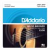 מיתרים לגיטרה 12 אקוסטית דדריו - 10-47 - Daddario EJ36 80/20 Bronze Acoustic 12 String Guitar Strings