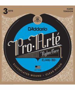 3 סטים מיתרים לגיטרה קלאסית דדריו - Daddario EJ46-3D Pro-Arté  Nylon Hard Tension 3Pack