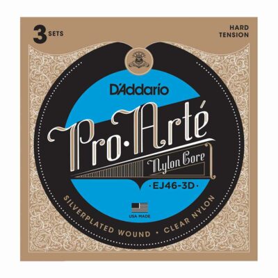 3 סטים מיתרים לגיטרה קלאסית דדריו - Daddario EJ46-3D Pro-Arté Nylon Hard Tension 3Pack