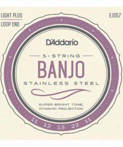 מיתרים לבנג'ו דדריו - 11-22 - Daddario EJS57 5-String Banjo Stainless Steel Custom Medium