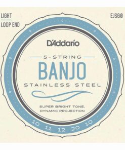 מיתרים לבנג'ו דדריו - 10-20 - Daddario EJS60 5-String Banjo Stainless Steel Custom Light