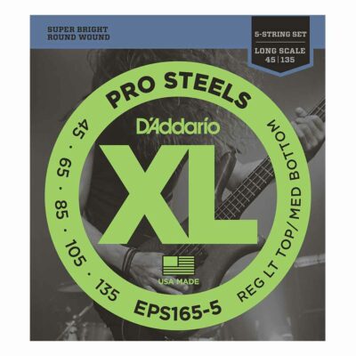 מיתרים לגיטרה 5 מיתרים בס דדריו - 45-135 - Daddario EPS165-5 Prosteels Bass Long Scale 5String
