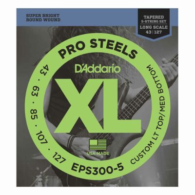 מיתרים לגיטרה 5 מיתרים בס דדריו - 43-127 - Daddario EPS300-5 Prosteels Bass Long Scale 5String Tapered