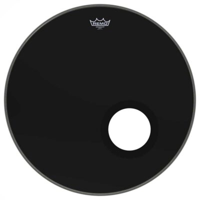 עור חיצוני לתוף בס רמו -"REMO ES-1024-00-DM AMBASSADOR Ebony Dynamo Port 24