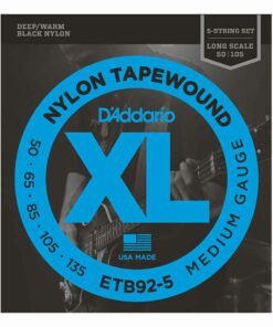 מיתרים לגיטרה בס 5 מיתרים דדריו - 50-135 - Daddario ETB92-5 Tapewound Bass Long Scale