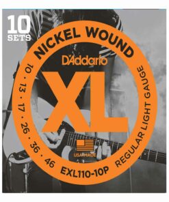 10 סטים מיתרים לגיטרה חשמלית דדריו - 10-46 - Daddario EXL110-10P Nickel Wound 10Pack