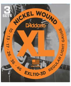 3 סטים מיתרים לגיטרה חשמלית דדריו - 10-46 - Daddario EXL110-3D Nickel Wound 3Pack