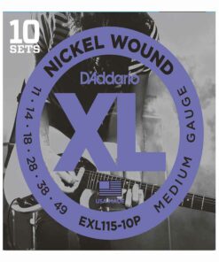 10 סטים מיתרים לגיטרה חשמלית דדריו - 11-49 - Daddario EXL115-10P Nickel Wound 10Pack