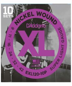 סט 10 מיתרים לגיטרה חשמלית דדריו - 9-42 - Daddario EXL120-10P Nickel Wound