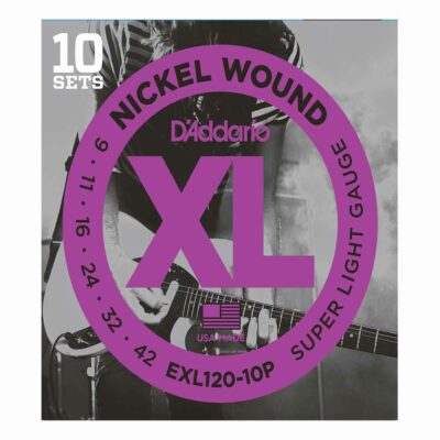 סט 10 מיתרים לגיטרה חשמלית דדריו - 9-42 - Daddario EXL120-10P Nickel Wound