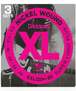 3 סטים מיתרים לגיטרה חשמלית דדריו - 9.5-44 - Daddario EXL120+-3D Nickel Wound