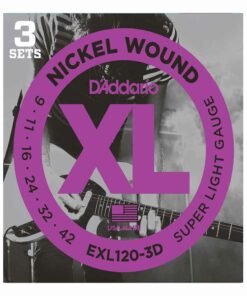 3 סטים מיתרים לגיטרה חשמלית דדריו - 9-42 - Daddario EXL120-3D Nickel Wound