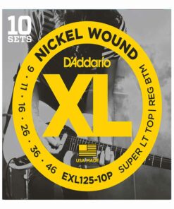 10 סטים מיתרים לגיטרה חשמלית דדריו - 9-46 - Daddario EXL125-10P Nickel Wound