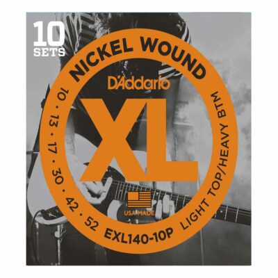 10 סטים מיתרים לגיטרה חשמלית דדריו - 10-52 - Daddario EXL140-10P Nickel Wound 10Pack