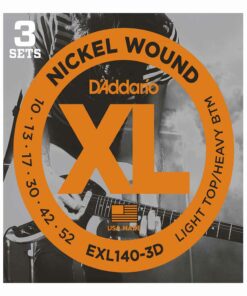 3 סטים מיתרים לגיטרה חשמלית דדריו - 10-52 - Daddario EXL140-3D Nickel Wound 3Pack