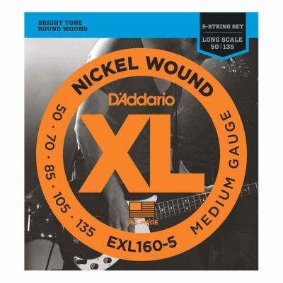 מיתרים לגיטרה בס 5 מיתרים דדריו - 50-135 - Daddario EXL160-5 Nickel Wound Bass Long Scale 5String