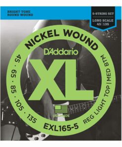 מיתרים לגיטרה בס 5 מיתרים דדריו - 45-135 - Daddario EXL165-5 Nickel Wound Bass Long Scale 5String