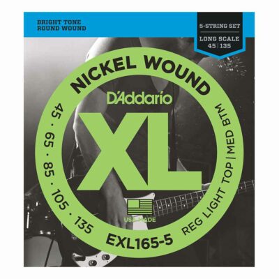 מיתרים לגיטרה בס 5 מיתרים דדריו - 45-135 - Daddario EXL165-5 Nickel Wound Bass Long Scale 5String