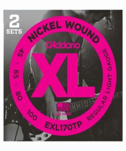 2 סטים מיתרים לגיטרה בס דדריו - 45-100 - Daddario EXL170TP Nickel Wound Bass Long Scale 2Pack