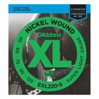 מיתרים לגיטרה בס 5 מיתרים דדריו - 40-125 - Daddario EXL220-5 Nickel Wound Bass Long Scale 5String