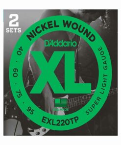 2 סטים מיתרים לגיטרה בס דדריו - 40-95 - Daddario EXL220TP Nickel Wound Bass Long Scale 2Pack