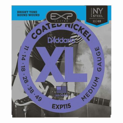 מיתרים לגיטרה חשמלית דדריו - 11-49 - Daddario EXP115 Coated Nickel Wound