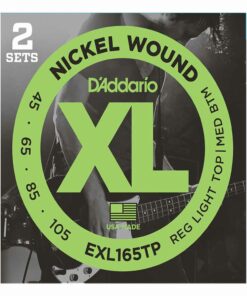 2 סטים מיתרים לגיטרה בס דדריו - 45-105 - Daddario EXL165TP Nickel Wound Bass Long Scale 2Pack