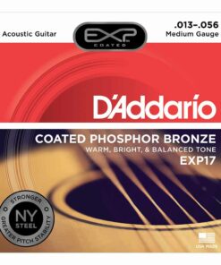 מיתרים לגיטרה אקוסטית דדריו - 13-56 - Daddario EXP17 Coated Phosphor Bronze Guitar Strings