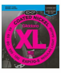 מיתרים לגיטרה בס 5 מיתרים דדריו - 45-130 - Daddario EXP170-5 Coated Nickel Bass Long Scale