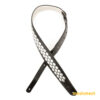 רצועה לגיטרה עור שחור מרוקע משושים דדריו - Daddario L25S1503 Planet Waves, Black Hex Studded Leather Strap