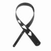 רצועה לגיטרה עור חום מעוטר דדריו - Daddario L25W1414 Planet Waves, Heart Icon Patches Leather Strap