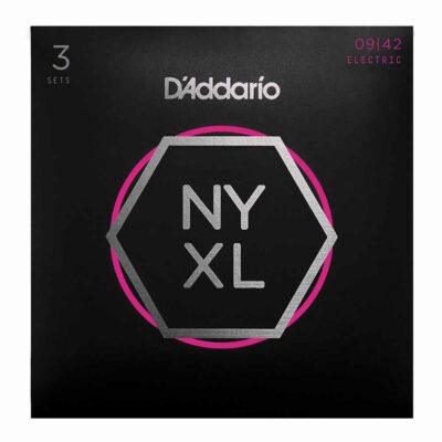 3 סטים מיתרים לגיטרה חשמלית דדריו - 09-42 - Daddario NYXL0942-3P Nickel Wound 3Pack