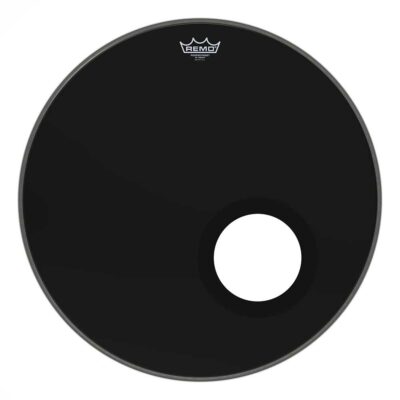 עור חיצוני לתוף בס רמו -"REMO P3-1022-ES-DM POWERSTROKE P3 Ebony Dynamo Port 22
