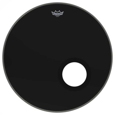 עור חיצוני לתוף בס רמו -"REMO P3-1024-ES-DM POWERSTROKE P3 Ebony Dynamo Port 24