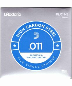 5 יחידות מיתר בודד לגיטרה דדריו - Daddario PL011-5 Plain Steel Single - 011