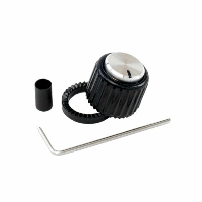 כפתור חוגה ננעל שחור וכסף גדול דדריו - Daddario Planet Waves PW-LNL-01BS Locknob, Large Black And Silver Plastic Knob