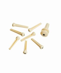 פינים פלסטיק לבן לגיטרה אקוסטית דדריו - Daddario Planet Waves PWPS12 White Plastic Bridge Pins with End Pin Set