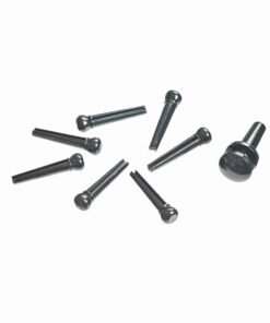 פינים פלסטיק שחור לגיטרה אקוסטית דדריו - Daddario Planet Waves PWPS9 Black Plastic Bridge Pins with End Pin Set