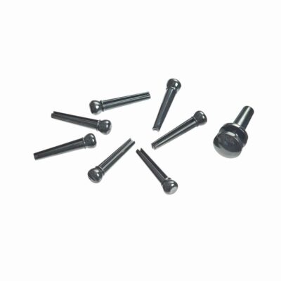 פינים פלסטיק שחור לגיטרה אקוסטית דדריו - Daddario Planet Waves PWPS9 Black Plastic Bridge Pins with End Pin Set