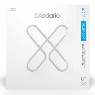 מיתרים לגיטרה אקוסטית 12 מיתרים דדריו - 10-47 - Daddario XSAPB1047-12 XS Coated Phosphor Bronze 12String Guitar Strings
