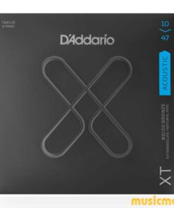 מיתרים לגיטרה אקוסטית 12 מיתרים דדריו - 10-47 - Daddario XTABR1047-12 Coated 80/20 Bronze 12String Acoustic Guitar Strings