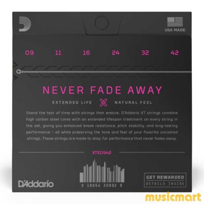 ⁦מיתרים לגיטרה חשמלית דדריו - 9-42 - D'Addario XTE0942 Coated Nickel Wound⁩ – תמונה ⁦2⁩