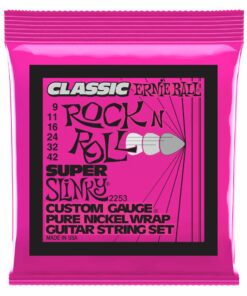 מיתרים לגיטרה חשמלית ארני בול פיור ניקל - 9-42 - Ernie Ball 2253 Super Slinky Classic Rock n Roll Pure Nickel Wrap Electric Guitar Strings