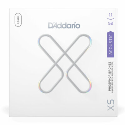 3 סטים מיתרים לגיטרה אקוסטית דדריו - 11-52 - Daddario XSAPB1152-3P XS Coated Phosphor Bronze Guitar Strings 3Pack