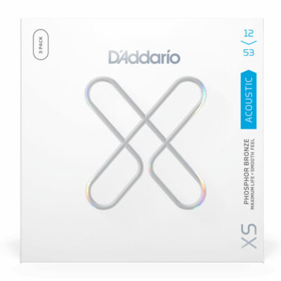 3 סטים מיתרים לגיטרה אקוסטית דדריו - 12-53 - Daddario XSAPB1253-3P XS Coated Phosphor Bronze Guitar Strings 3Pack