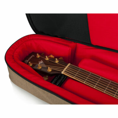 ⁦קייס מפואר מרופד לגיטרה אקוסטית - GATOR GT-ACOUSTIC-TAN Transit Acoustic Guitar Bag⁩ – תמונה ⁦6⁩