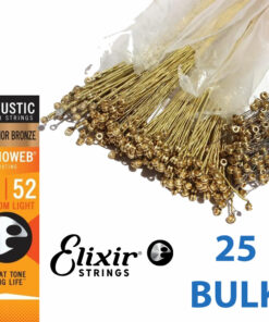 25 סטים מיתרים לגיטרה אקוסטית אליקסיר - 11-52 -  Elixir 16026 NANOWEB Phosphor Bronze 25Pack