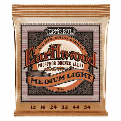 מיתרים לגיטרה אקוסטית ארני בול - 12-54 - Ernie Ball 2146 Medium Light Earthwood Phosphor Bronze Acoustic Guitar Strings